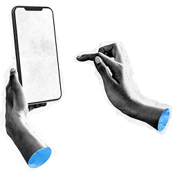 Hands holding a smartphone